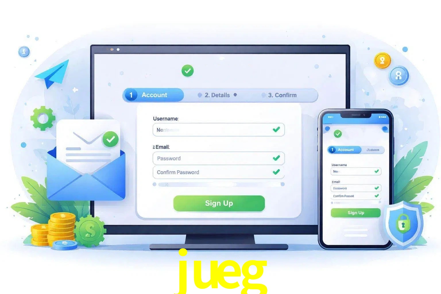 Registro de nuevo usuario y configuración de cuenta jueg